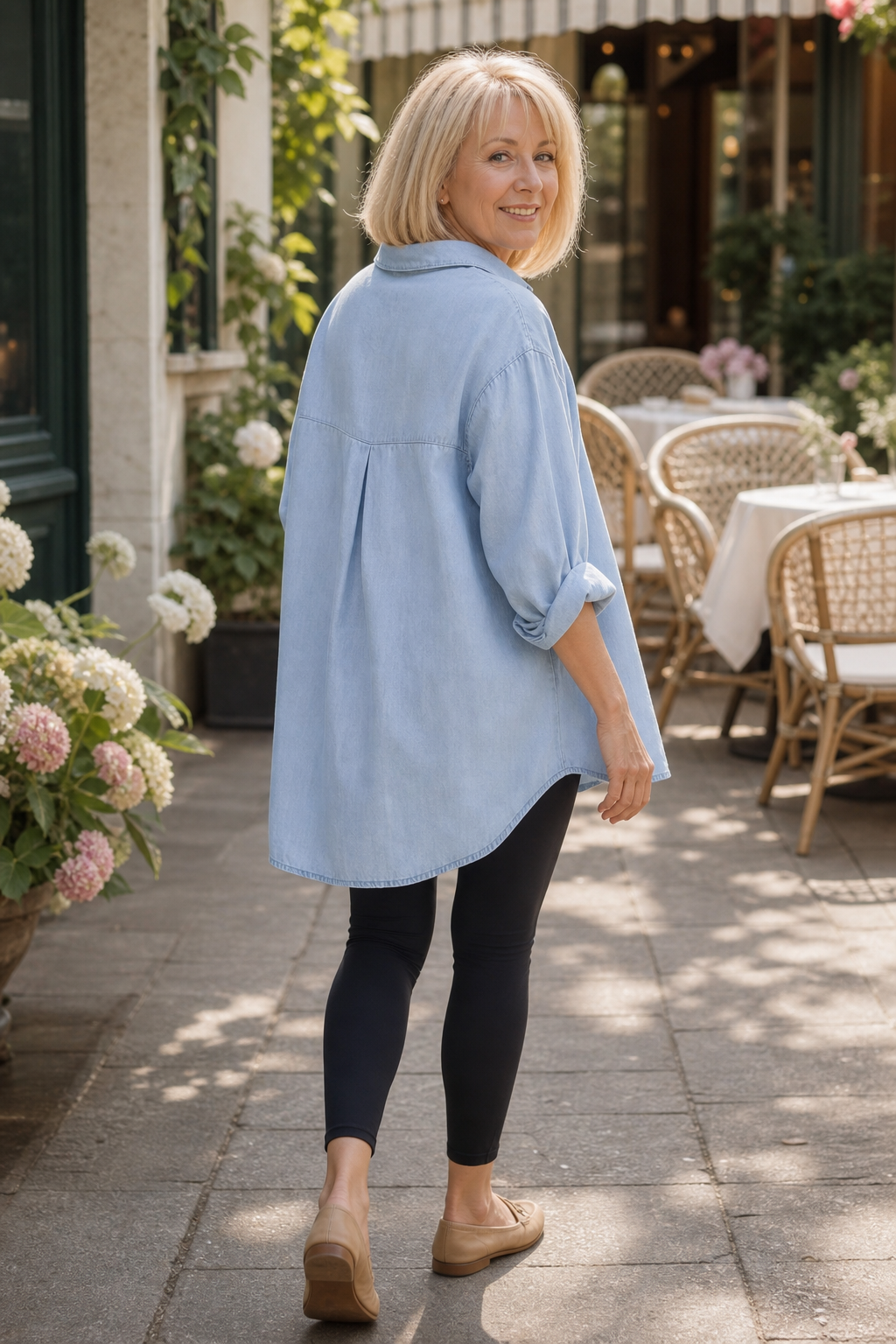 Wearbella – Przesadnie Stor, Mjuk Skjorta z Dżinsu Chambray