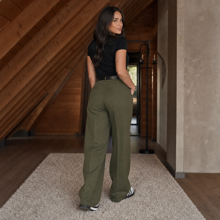 Wearbella – Byxor med hög midja i vida ben