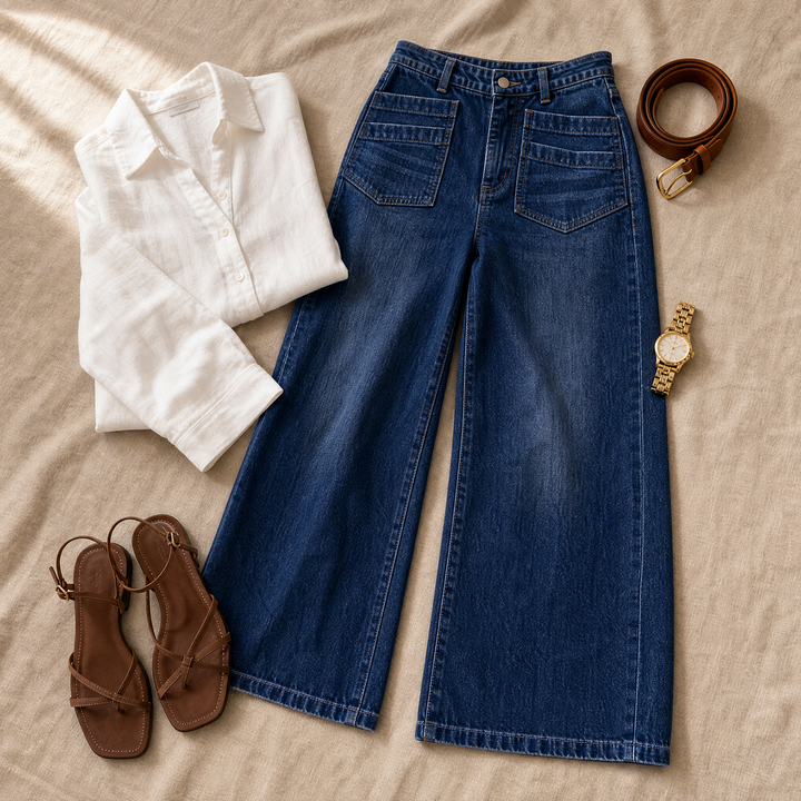 Vellora – Dam jeans z vida ben i kieszeniami naszytymi