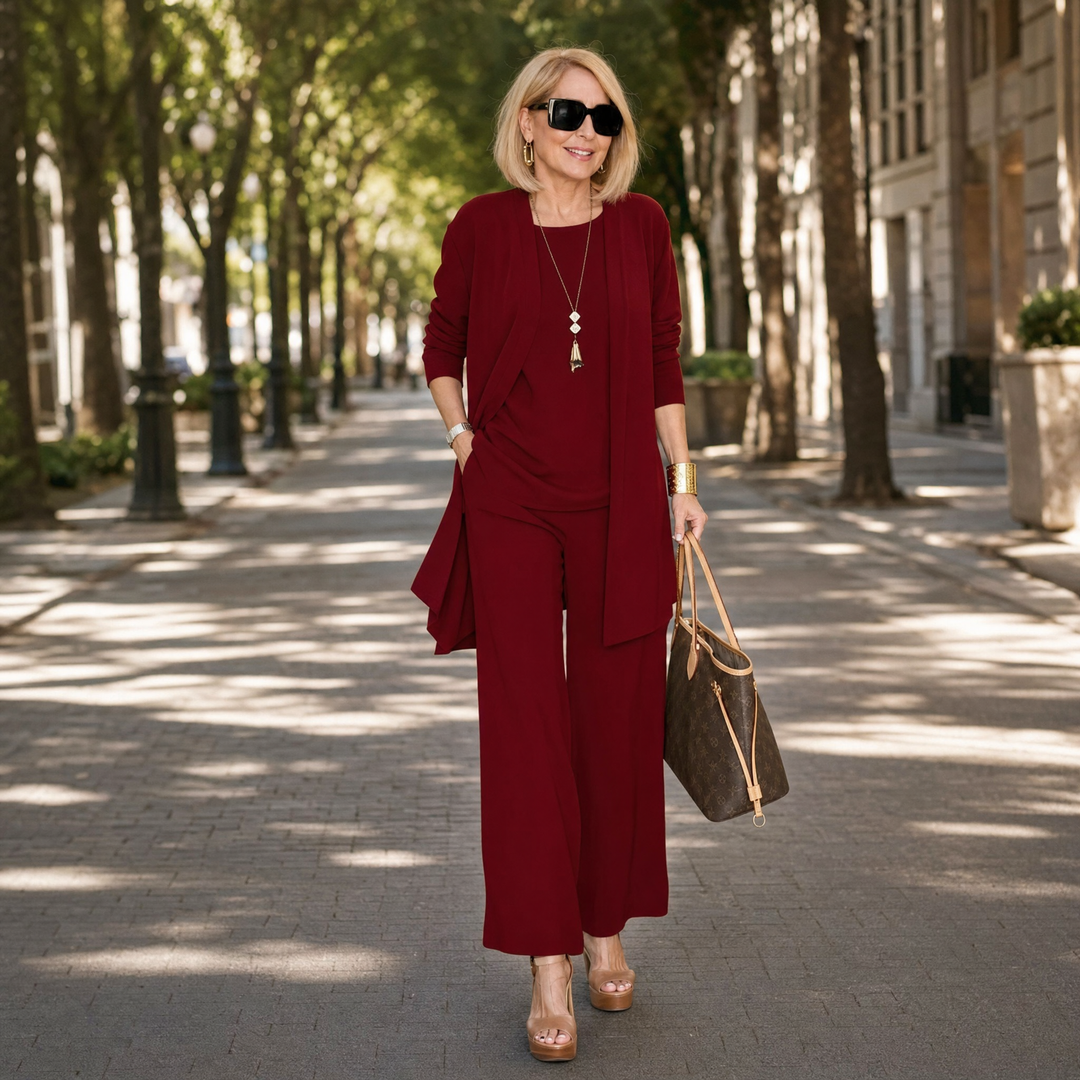 Maevelle – Elegant 3-częściowy set dam z narzutką
