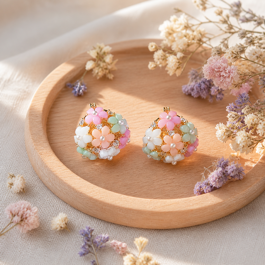 Florelle – Örhängen z Pastelowymi Kwiatami i Cyrkoniami