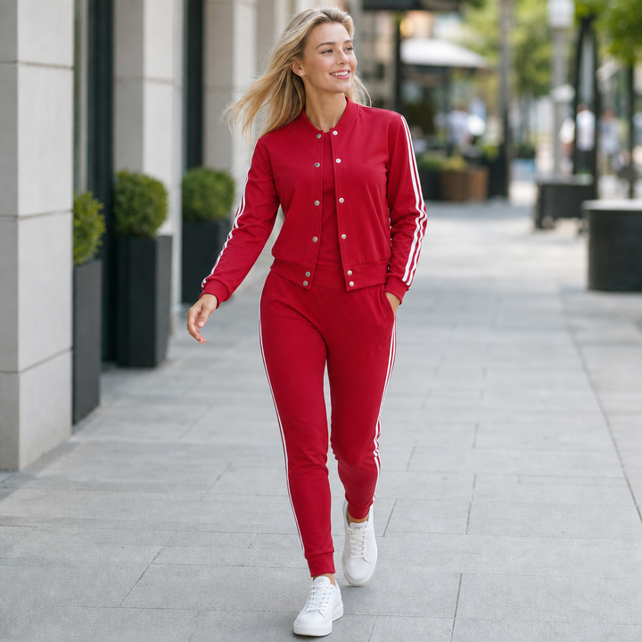 Wearbella – Set 3-częściowy: Kort kurtka, top i byxor dresowe