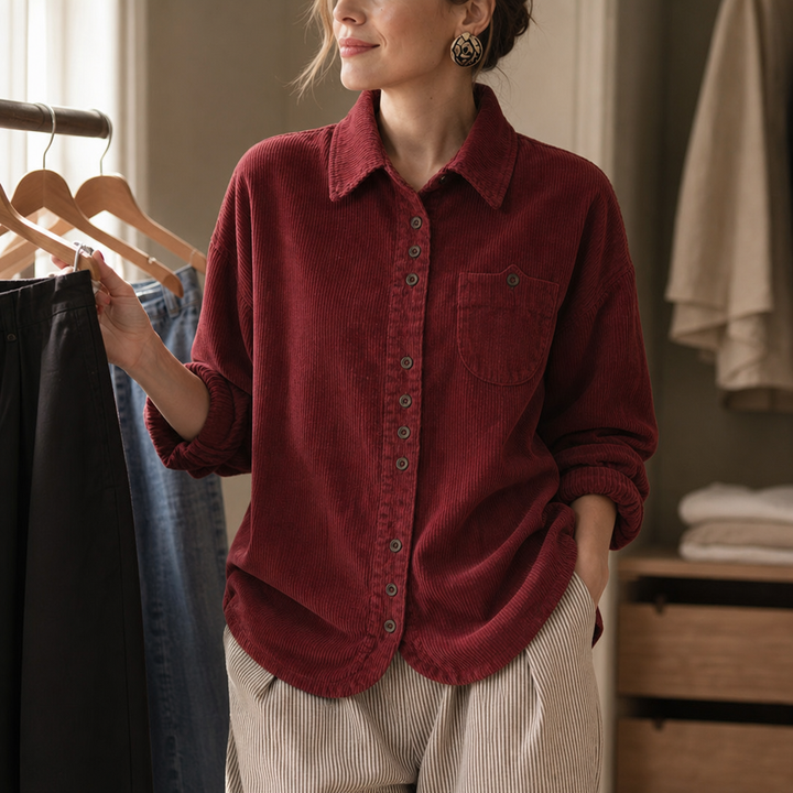 Fieldbourne – Skjorta z miękkiego kordurowego materialu w luźnym kroju