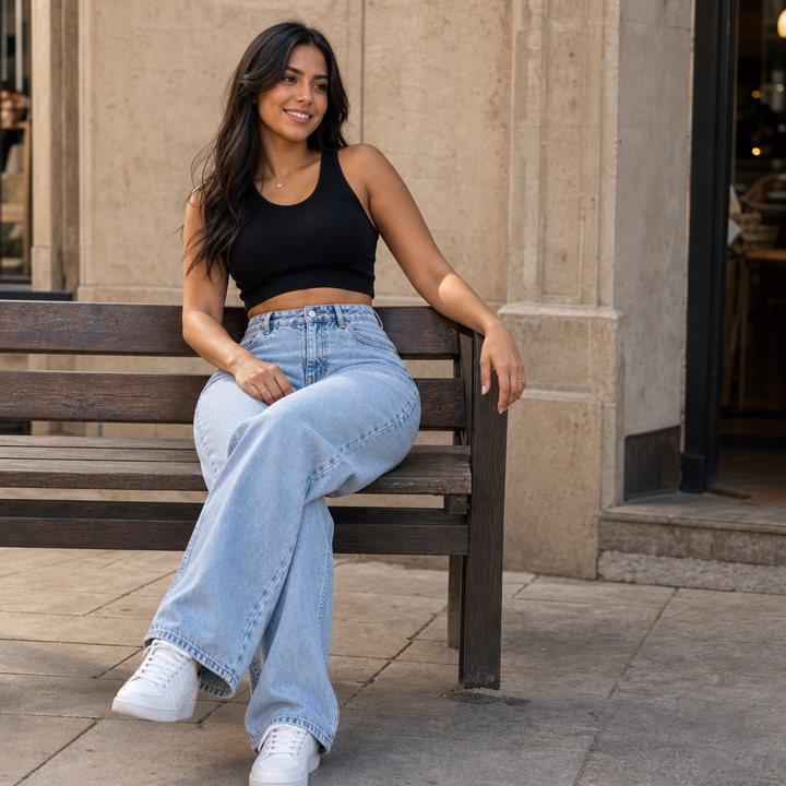 Vela Denim – Jeansy o hög stanie i prostych nogawkach