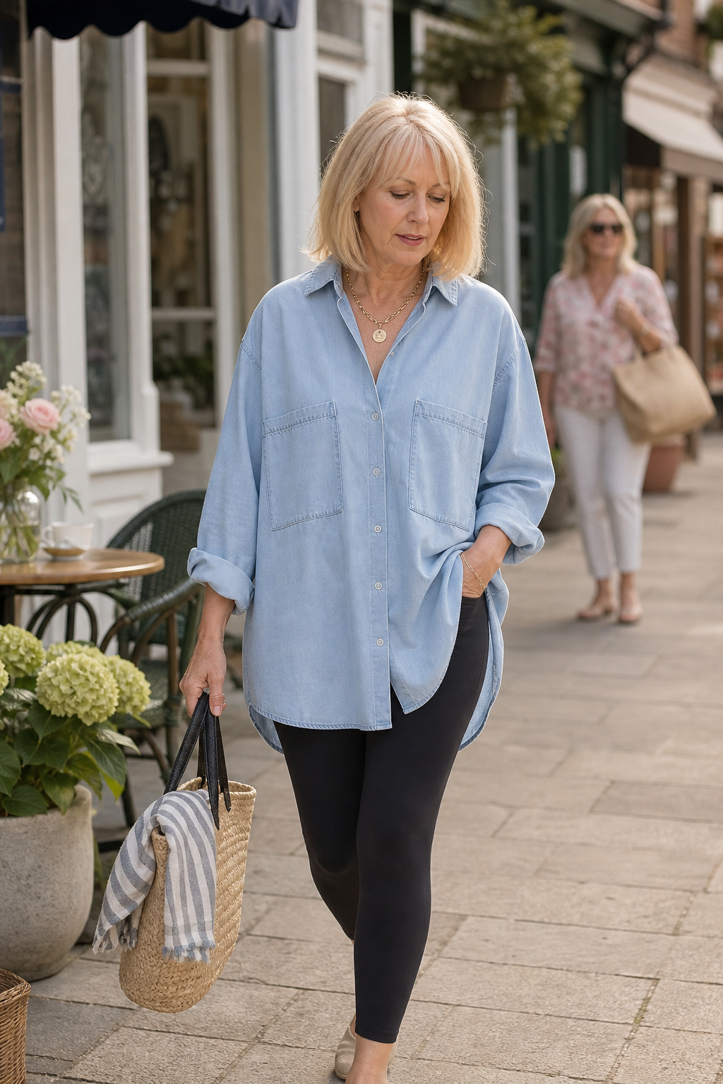 Wearbella – Przesadnie Stor, Mjuk Skjorta z Dżinsu Chambray