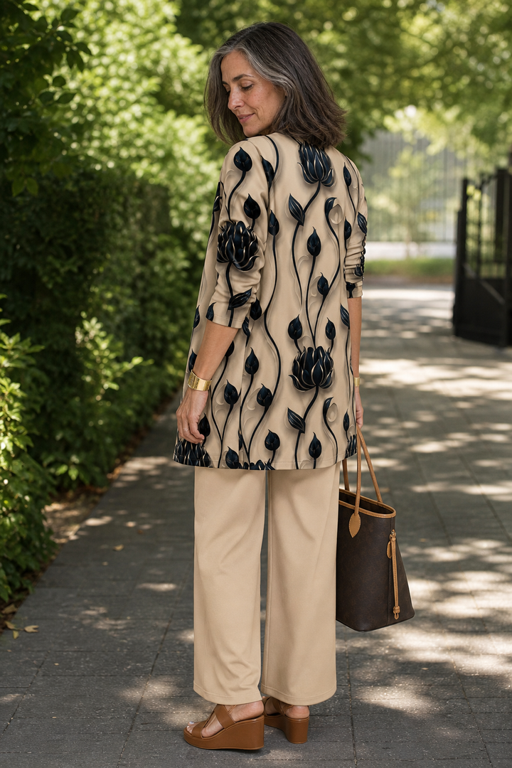 Wearbella – Set z nadrukiem: blus, kurtka i byxor