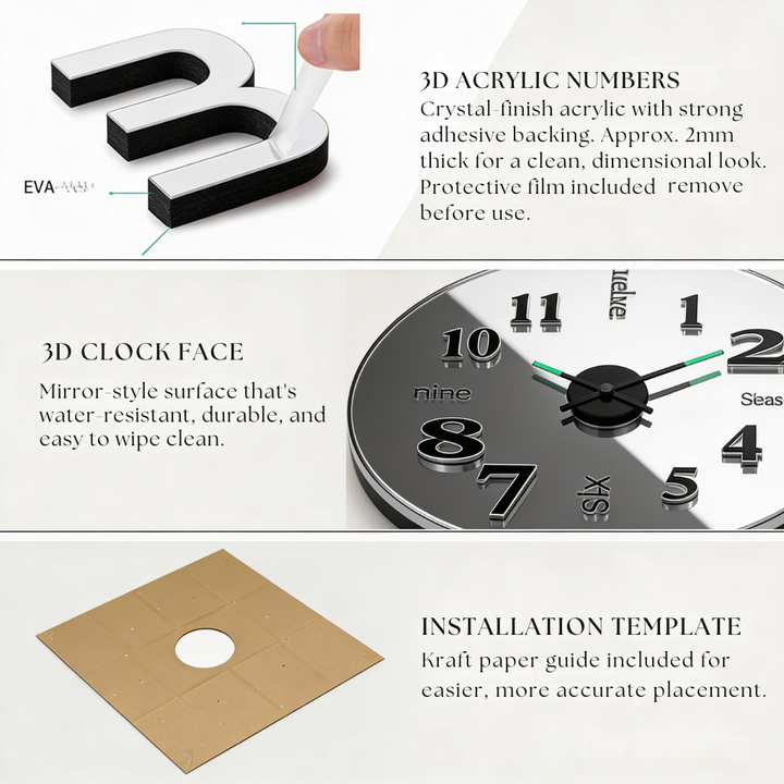 Numeris - Kreativ Klocka Vägg DIY för Moderna interiörer