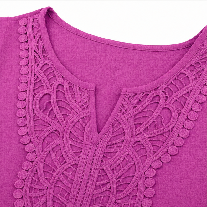 Loravie – Boho Klänning T-Shirt z Koronkowym Fartuszkiem w Stilu A