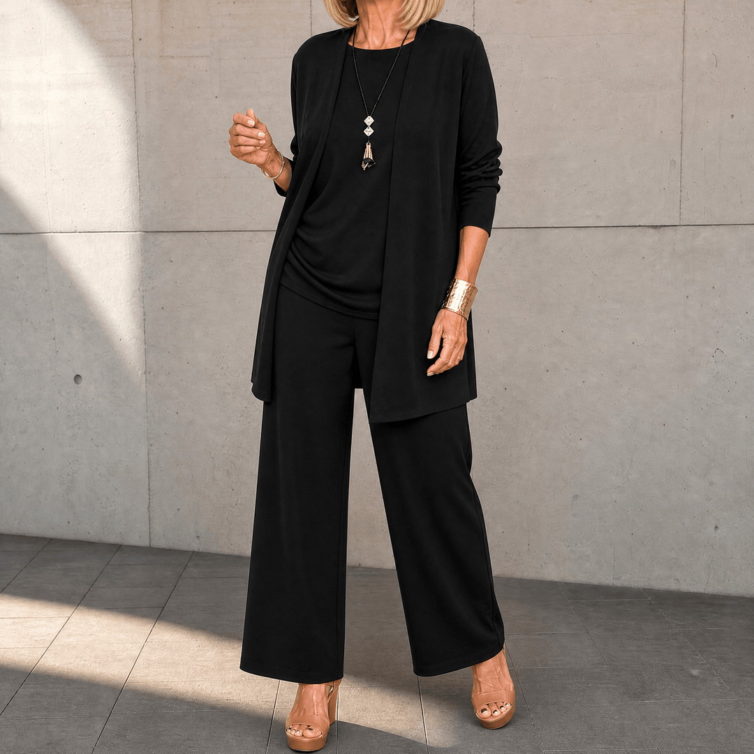 Maevelle – Elegant 3-częściowy set dam z narzutką