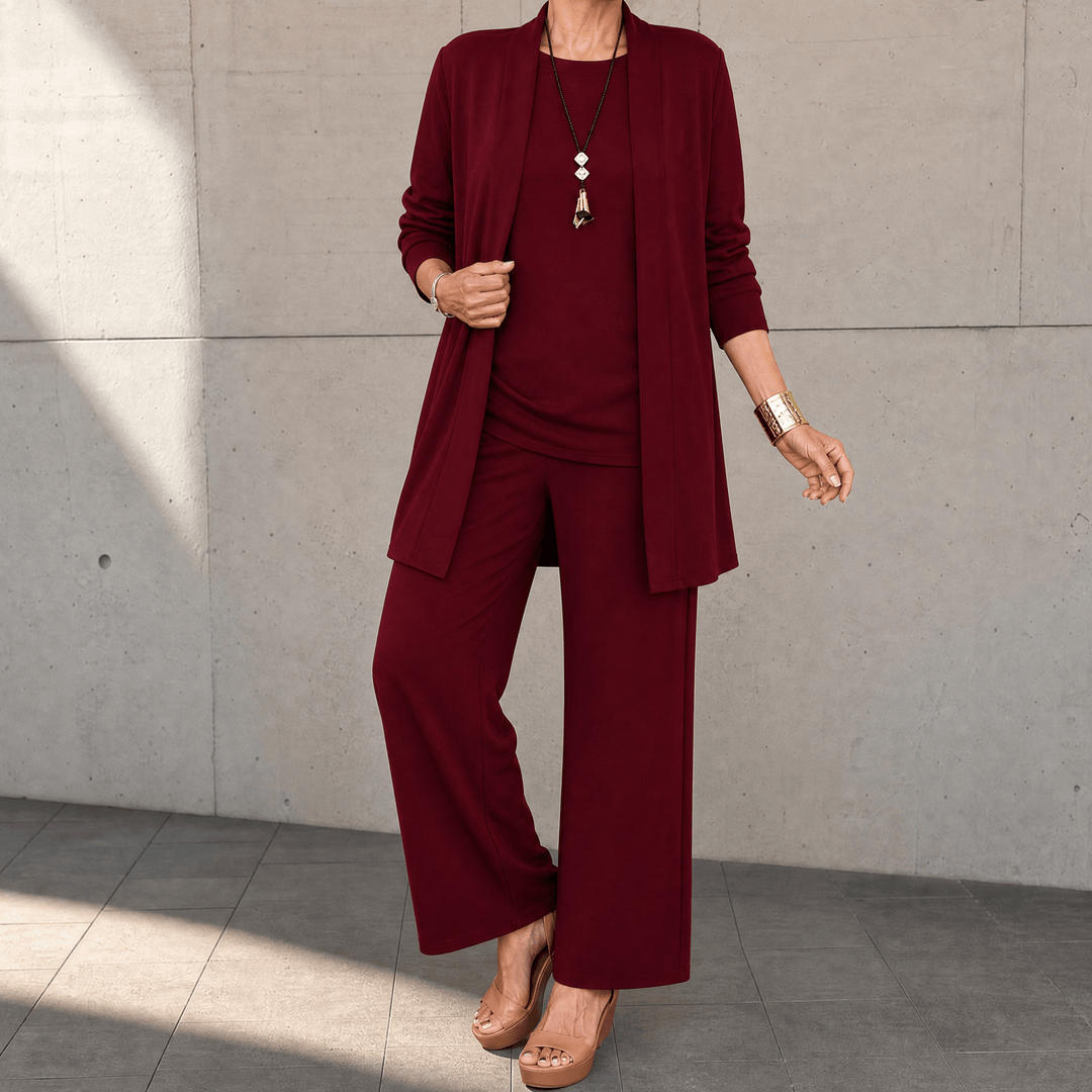 Maevelle – Elegant 3-częściowy set dam z narzutką