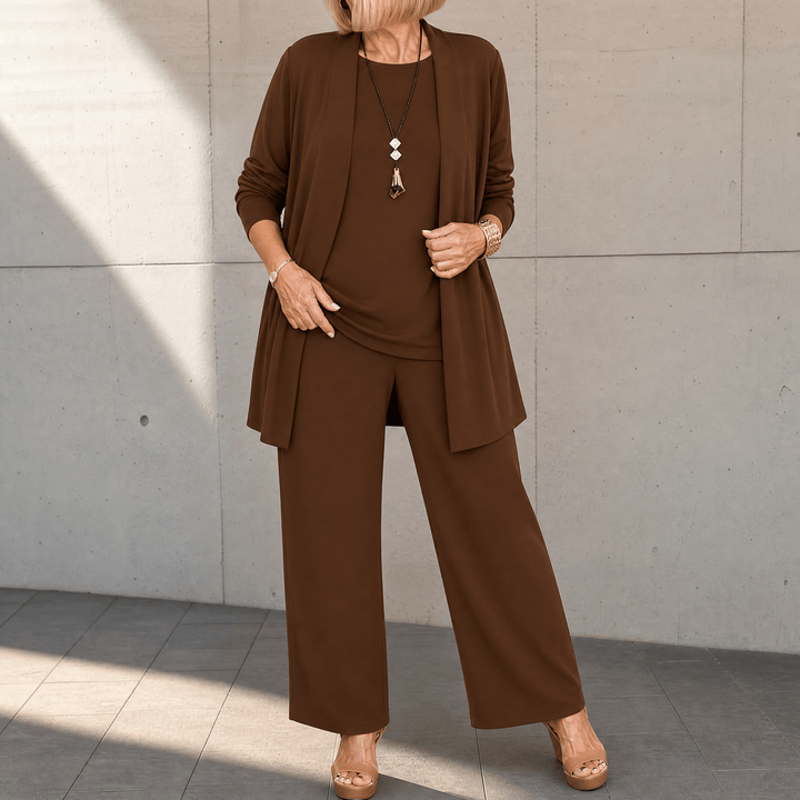Maevelle – Elegant 3-częściowy set dam z narzutką