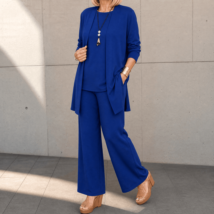 Maevelle – Elegant 3-częściowy set dam z narzutką