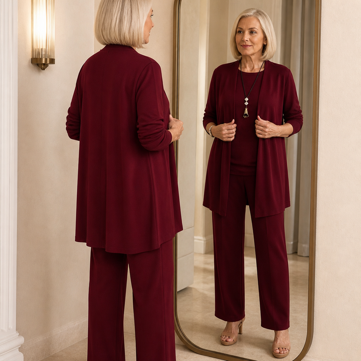 Maevelle – Elegant 3-częściowy set dam z narzutką