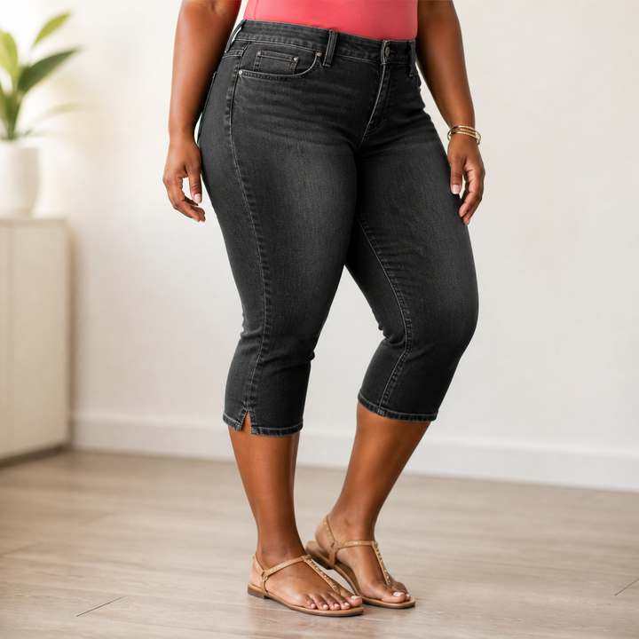 Curvella – Bekväma, wysokie denim capri