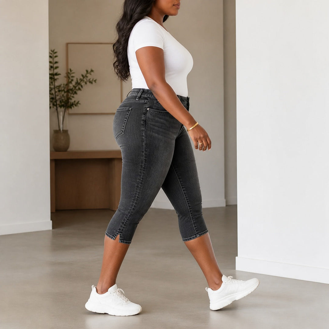 Curvella – Bekväma, wysokie denim capri
