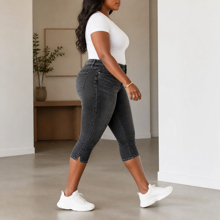 Curvella – Bekväma, wysokie denim capri