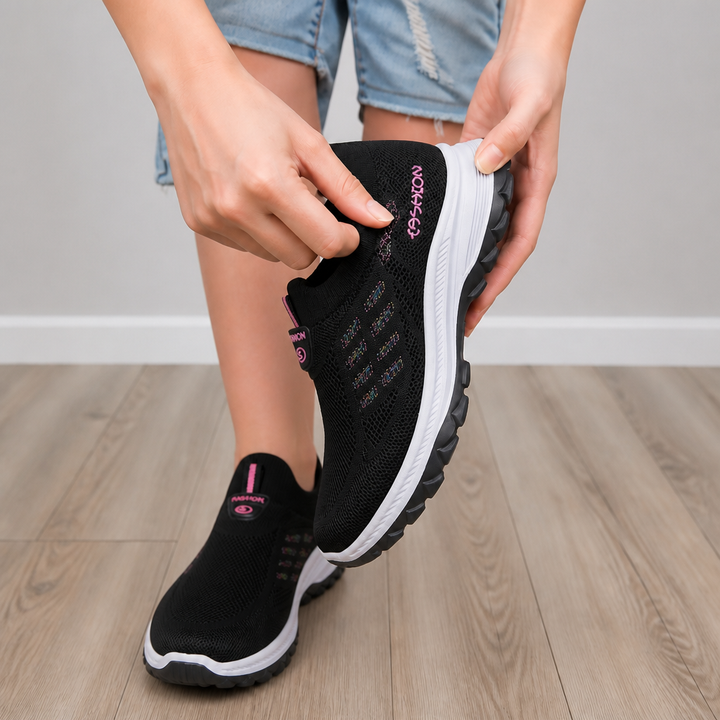 Flexwell – Elastiska Sneakers Slip-On w Szerokim Storlekze