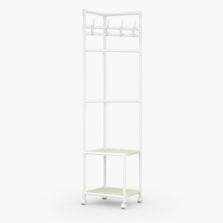 Nookstand – Ställ på ubrania oszczędzający plats z półką i hakami