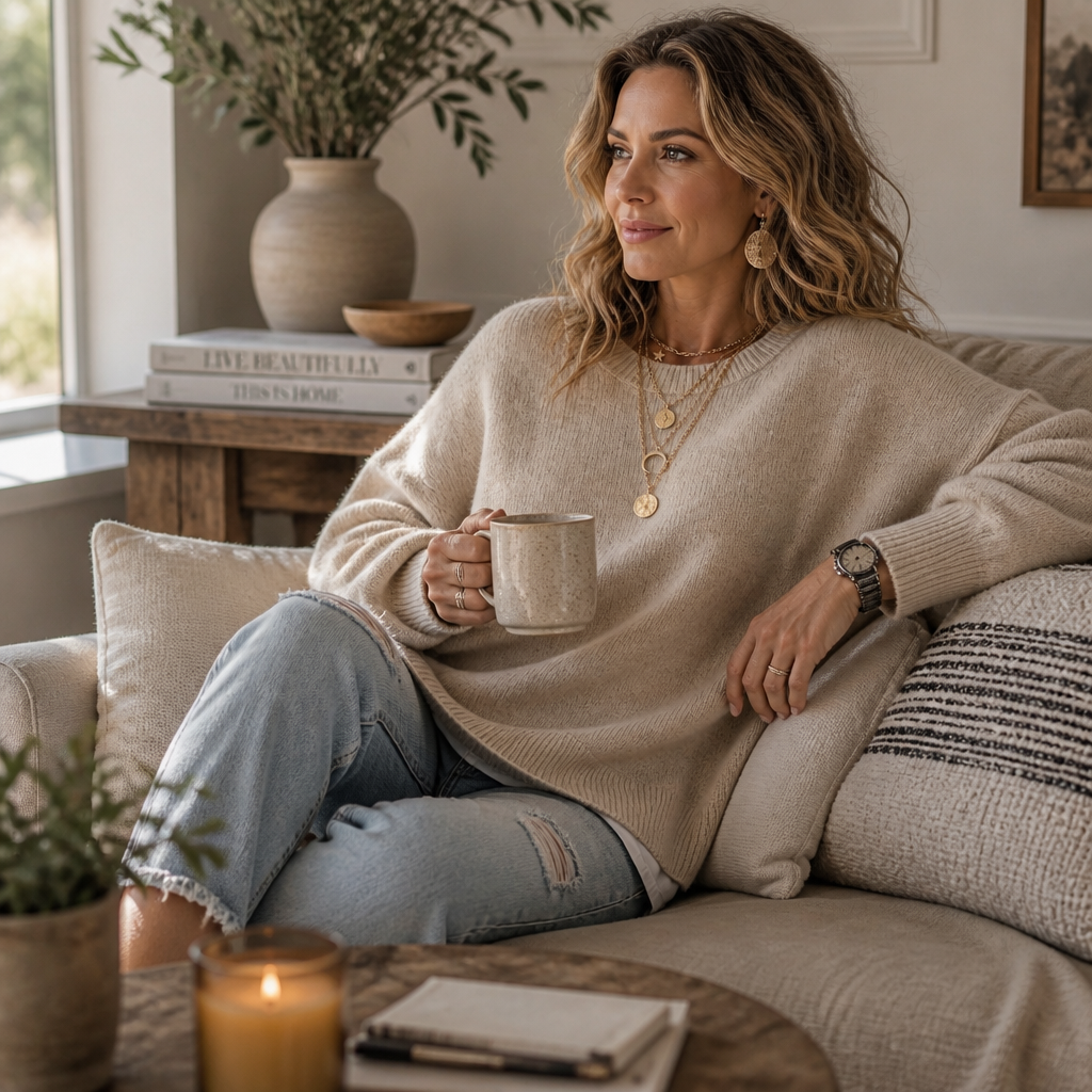 Wearbella – Tröja z opadającymi ramionami i lampionowymi ręKaffemi