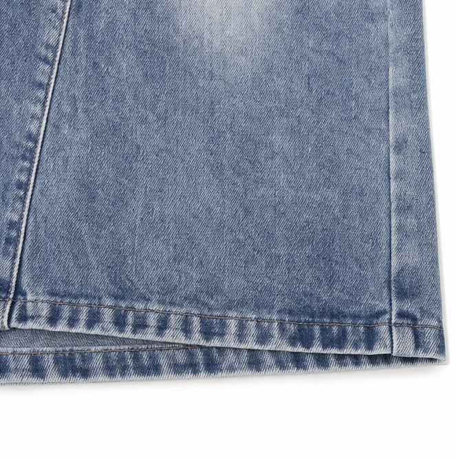 Saviera – Asymetryczna Kjol Maxi z Denimu z Hög Rozcięciem framtill