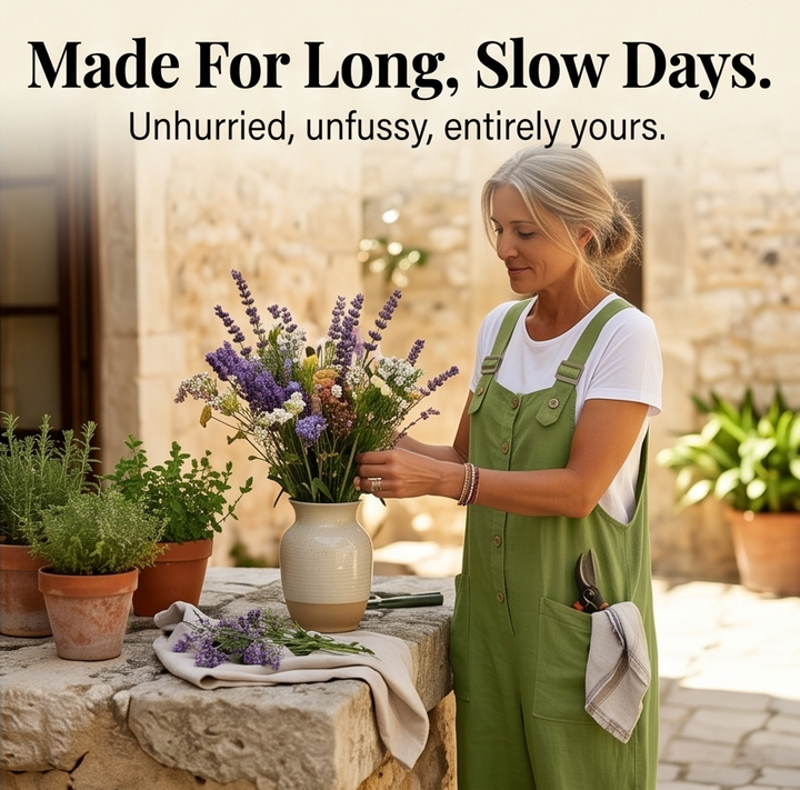 Slowlinen – Luźne ogrodniczki z knappar