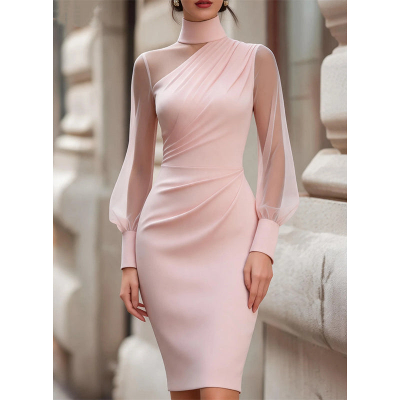 Wearbella – Klänning midi z siateczkowymi ręKaffemi i stójką