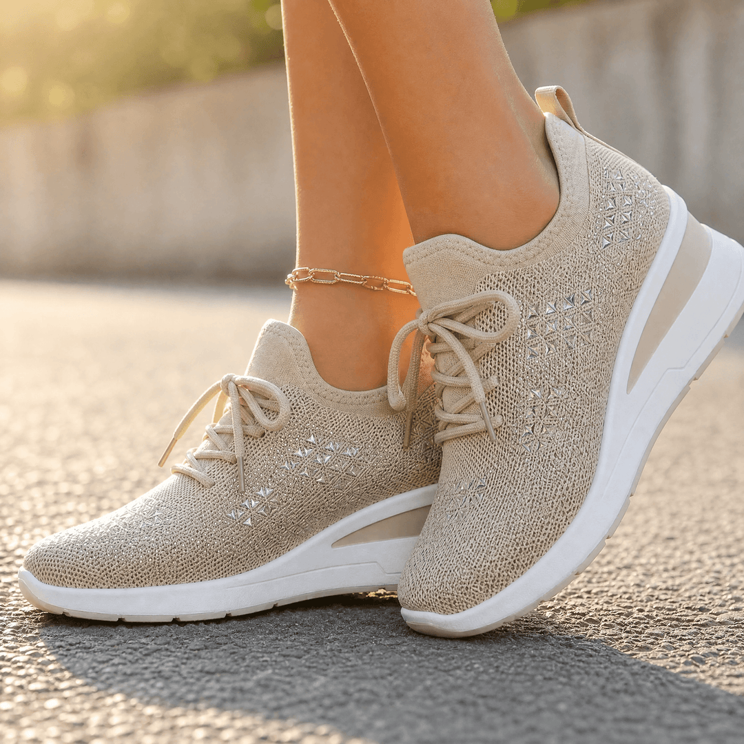 Stellara – Dam sneakers på koturnie z kryształkami
