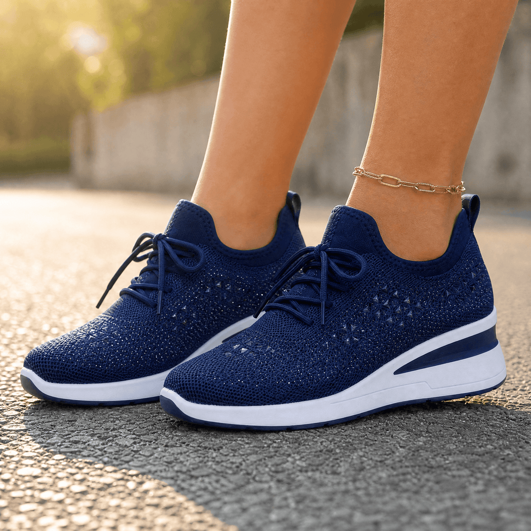 Stellara – Dam sneakers på koturnie z kryształkami