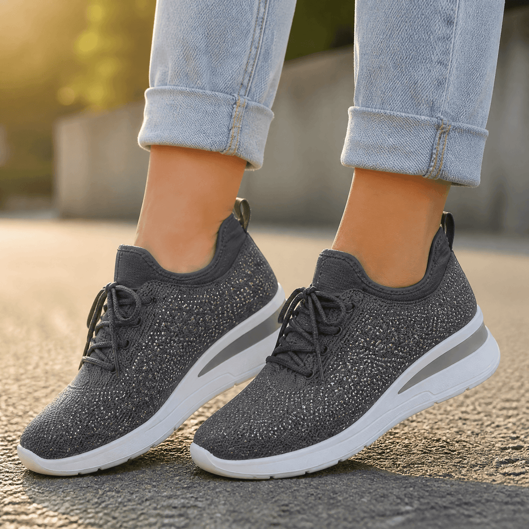 Stellara – Dam sneakers på koturnie z kryształkami