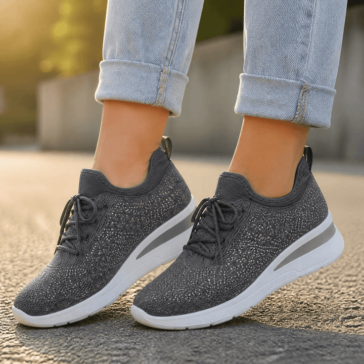 Stellara – Dam sneakers på koturnie z kryształkami
