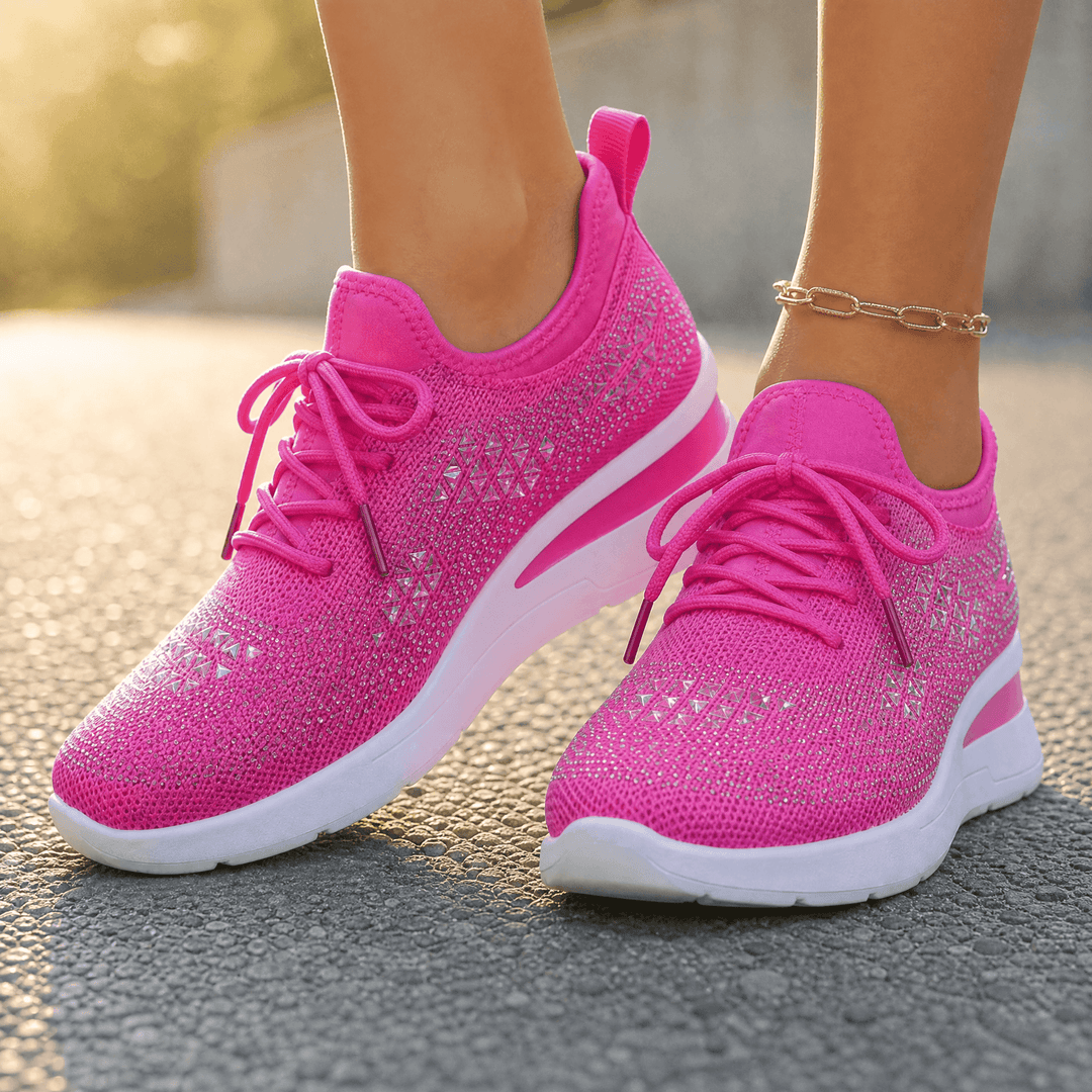 Stellara – Dam sneakers på koturnie z kryształkami