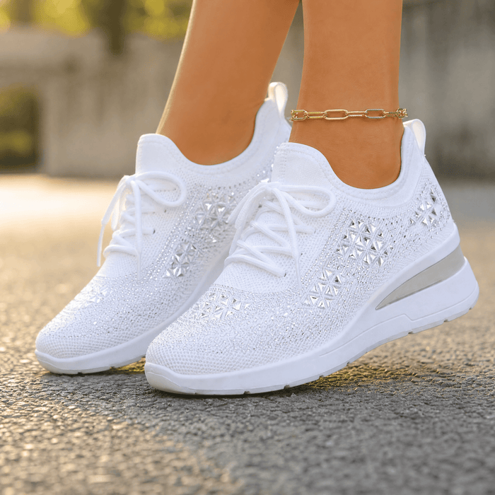 Stellara – Dam sneakers på koturnie z kryształkami