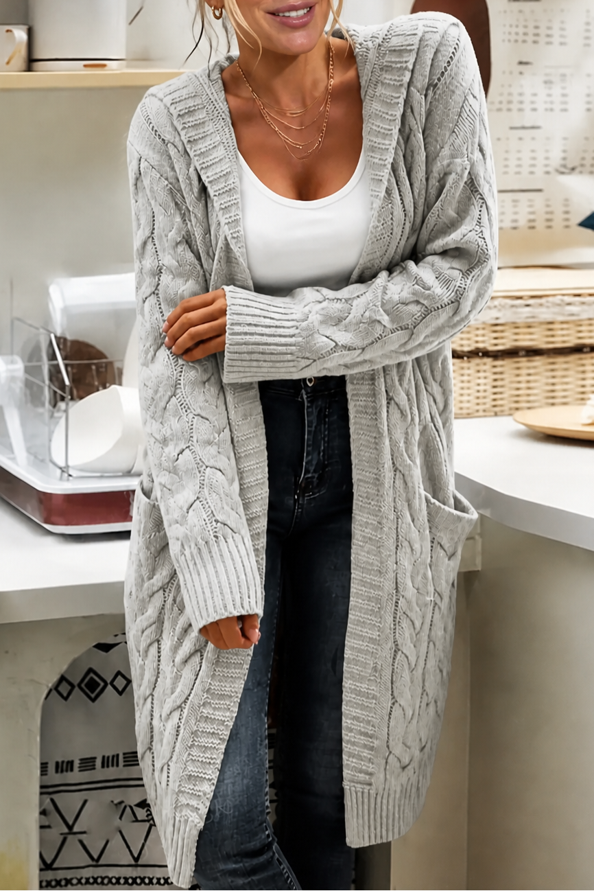 Wearbella – Kofta z kapturem i grubym splotem