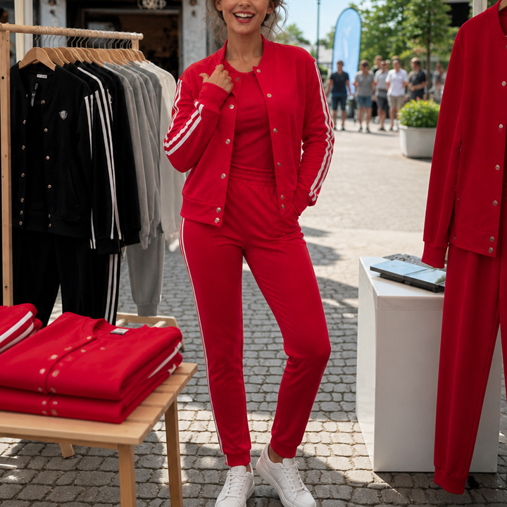 Wearbella – Set 3-częściowy: Kort kurtka, top i byxor dresowe