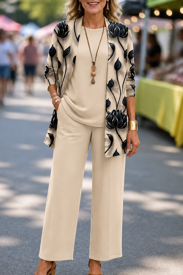 Wearbella – Set z nadrukiem: blus, kurtka i byxor