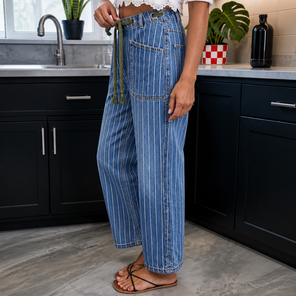 Lunaline – Jeans z rozciągliwego denimu w pionowe band