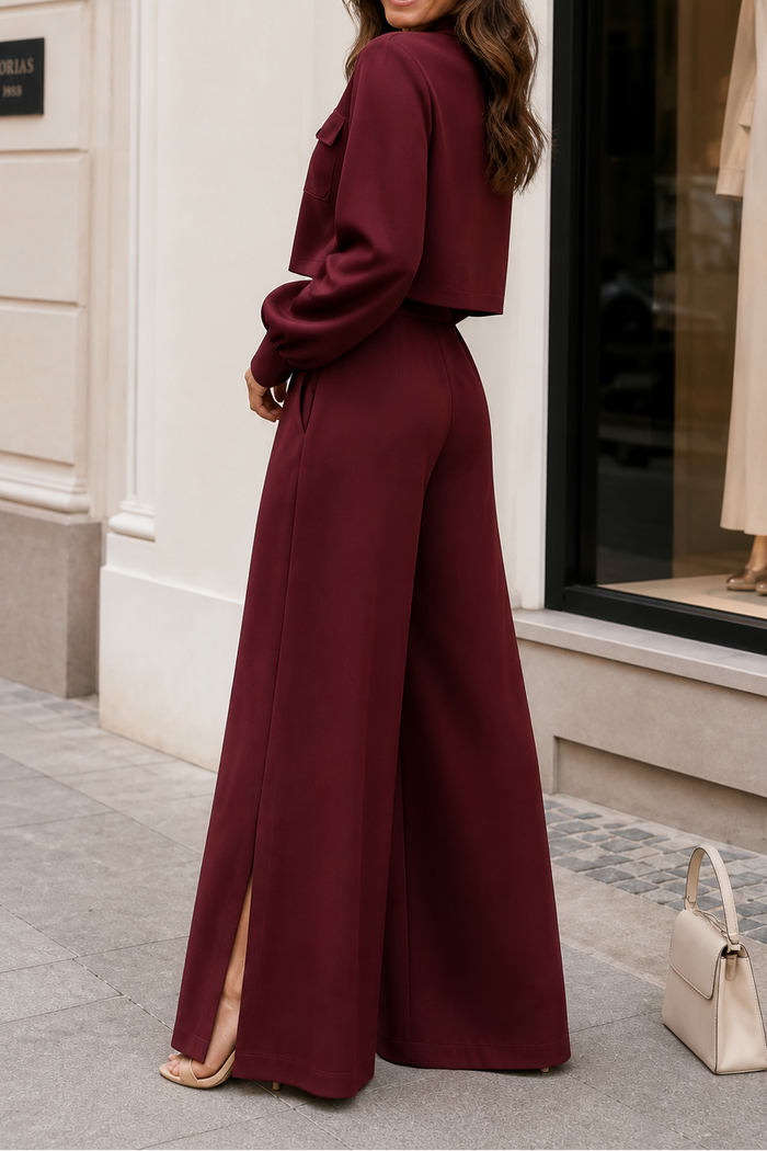 Wearbella – Set bluzki z ärm biskupa i szerokich byxor