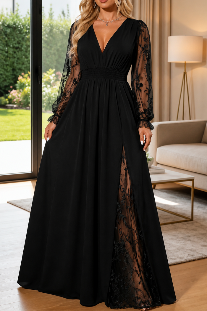 Wearbella – Klänning maxi z koronkowymi ręKaffemi i form av litery A
