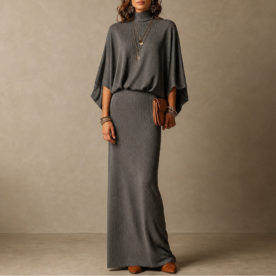 Wearbella – Set z bluzką z ärm nietoperza i długą spódnicą