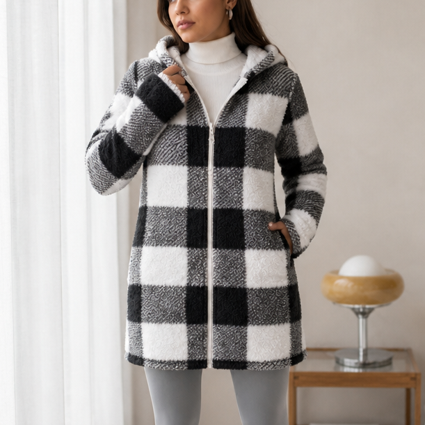 Checkhaven – Kurtka z kapturem w kratę Buffalo