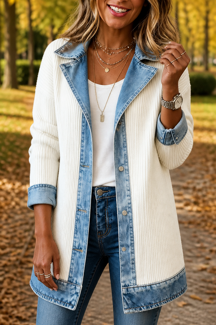 Wearbella – Kappa dzianinowy w stilu denimu