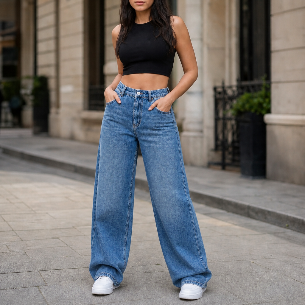 Vela Denim – Jeansy o hög stanie i prostych nogawkach