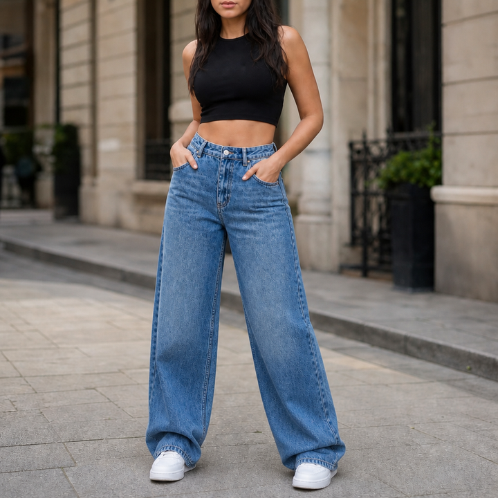 Vela Denim – Jeansy o hög stanie i prostych nogawkach