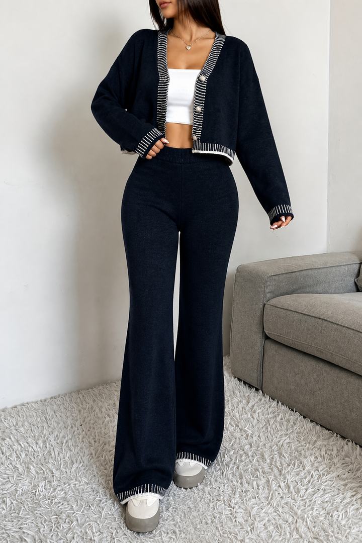 Linewear – Set kardiganu i byxor z kontrastowym finish