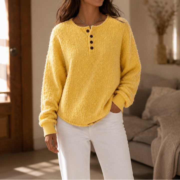 Autumbre – Tjock Tröja Henley z Knappar