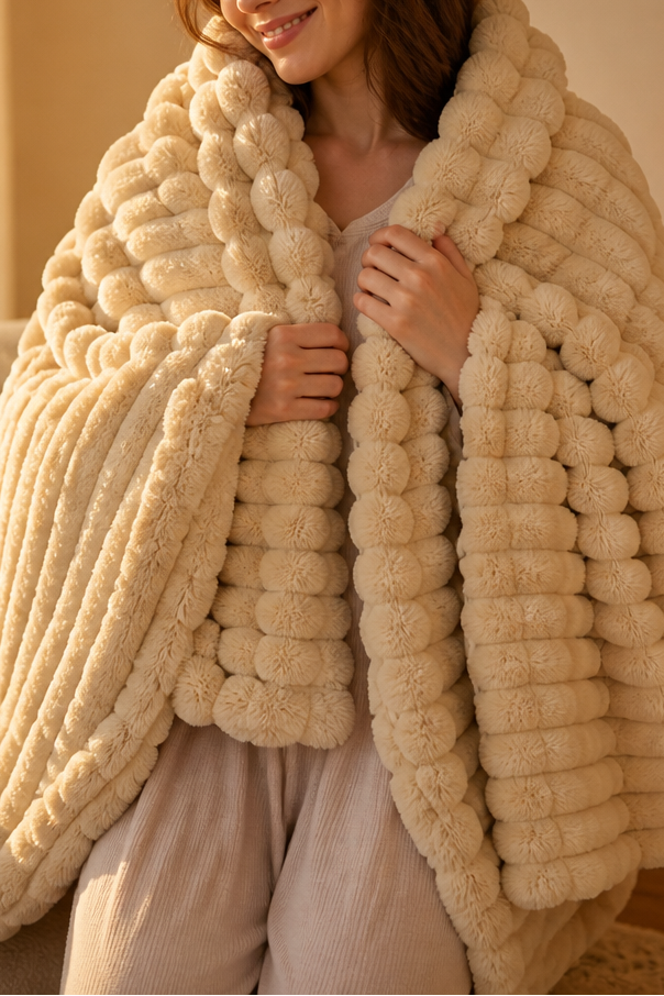 Plushwick – Dwustronny koc z króliczego pluszu w dwóch färgach
