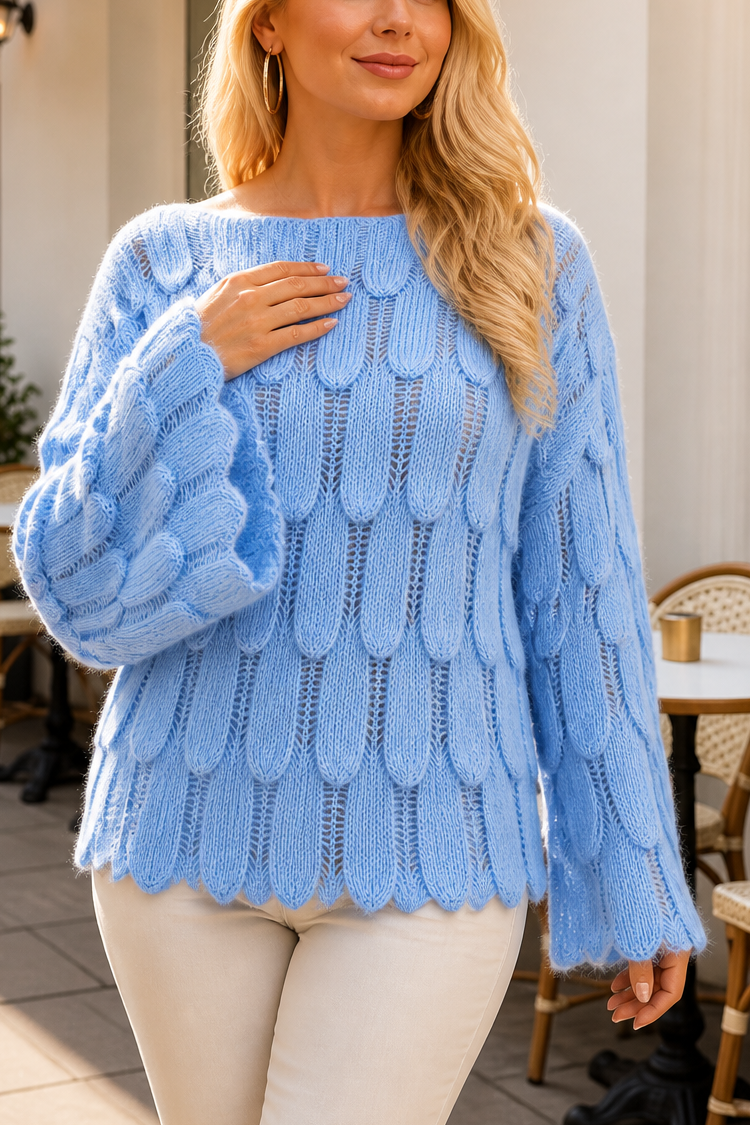 Wearbella – Tröja z wycięciami w liście, overStorlek
