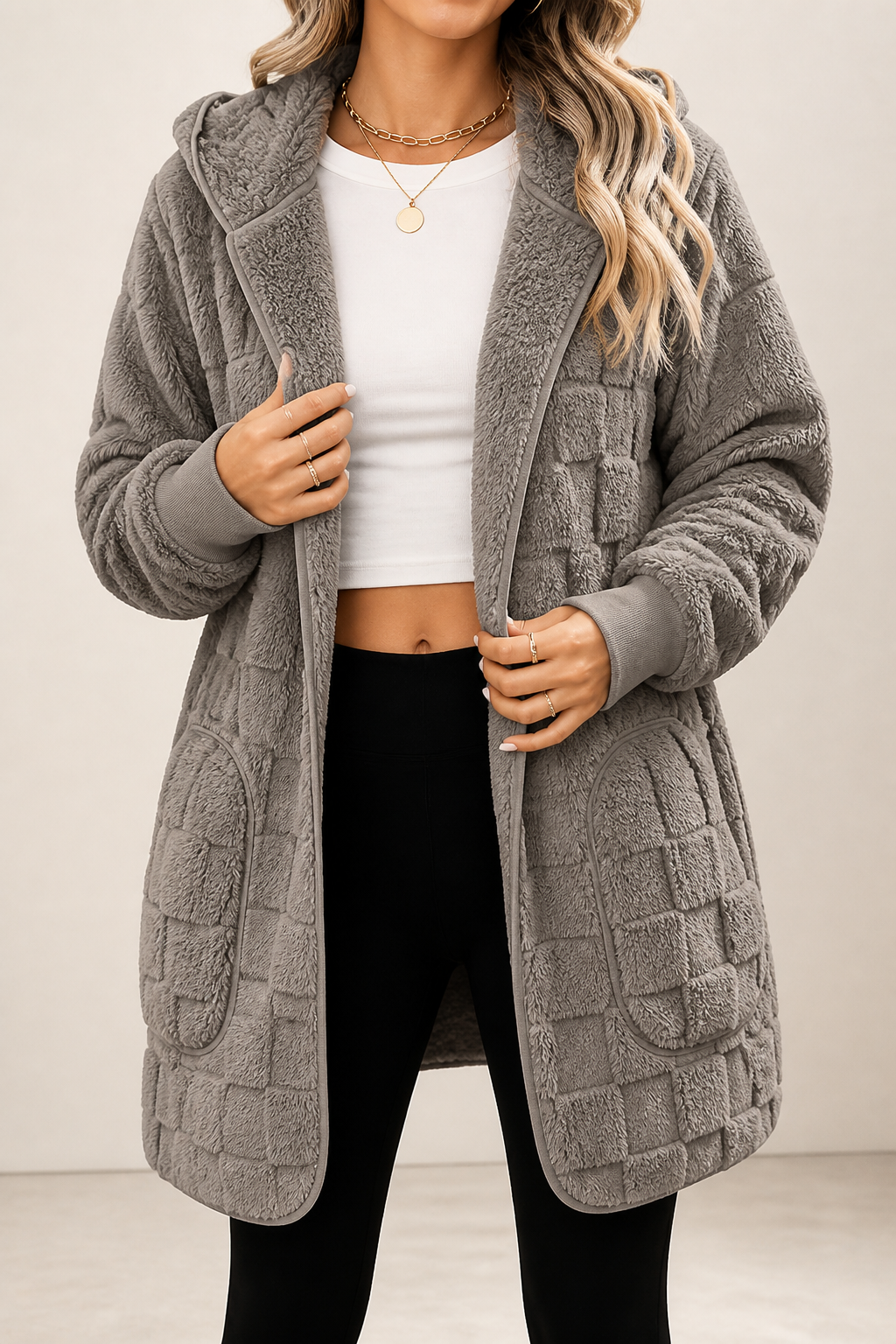 Plushden – Kofta w kratę z miękkiego materialu