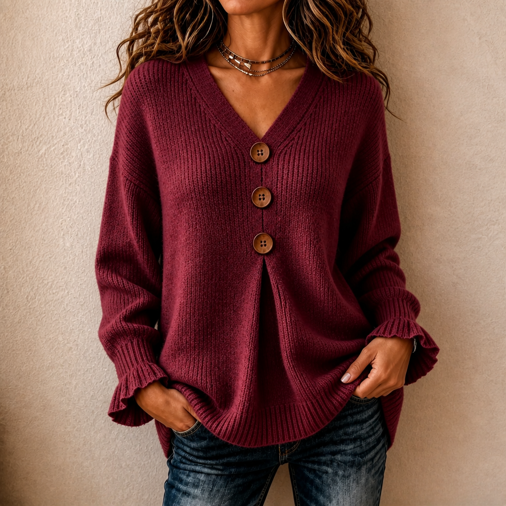 Wearbella – Tröja z urringning w v-ringning i prążkowanym splotem