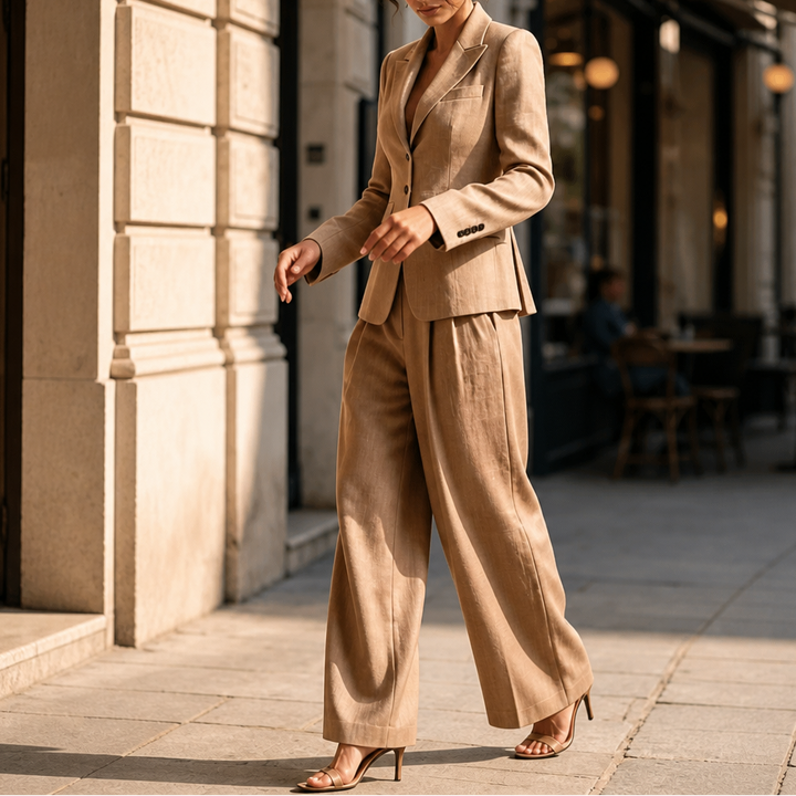 Linelle – Set żakietu med hög midja i vida ben